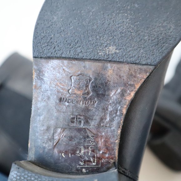 Vero Cuoio Black Leather Riding Boots, Size 5 - Picture 15 of 16